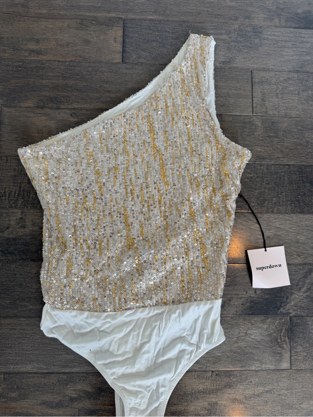 NTW superdown gold sparkly bodysuit - Picture 2 of 6